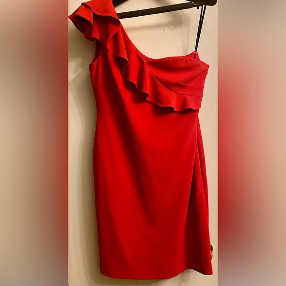 Calvin Klein classic a-line red party dress size 12 - Picture 1 of 7